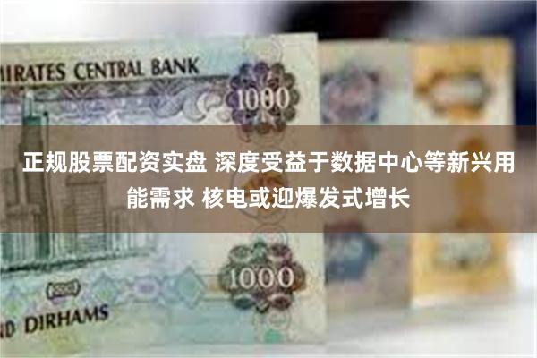 正规股票配资实盘 深度受益于数据中心等新兴用能需求 核电或迎爆发式增长