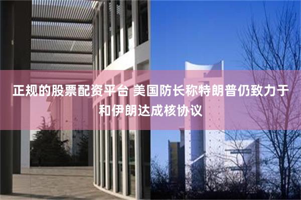 正规的股票配资平台 美国防长称特朗普仍致力于和伊朗达成核协议