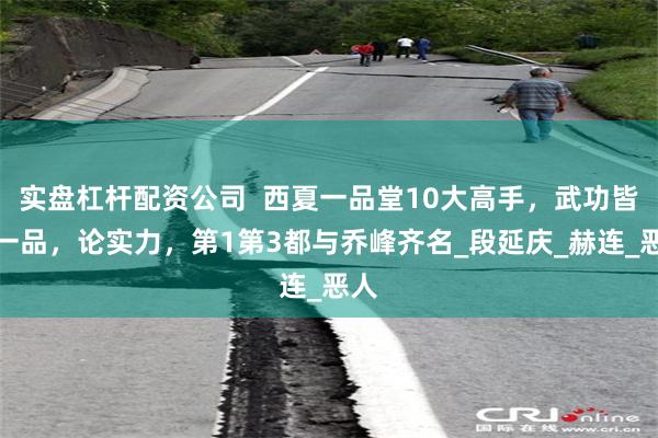 实盘杠杆配资公司  西夏一品堂10大高手，武功皆为一品，论实力，第1第3都与乔峰齐名_段延庆_赫连_恶人