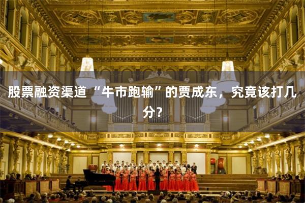 股票融资渠道 “牛市跑输”的贾成东，究竟该打几分？